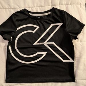 Calvin Klein Girls Black Tee with White CK Logo